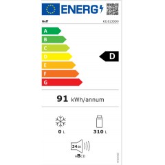 Neff KI1813DD0 Εντοιχιζόμενο Μονόπορτο Ψυγείο NoFrost Υ177.2xΠ55.8xΒ54.8εκ. Λευκό